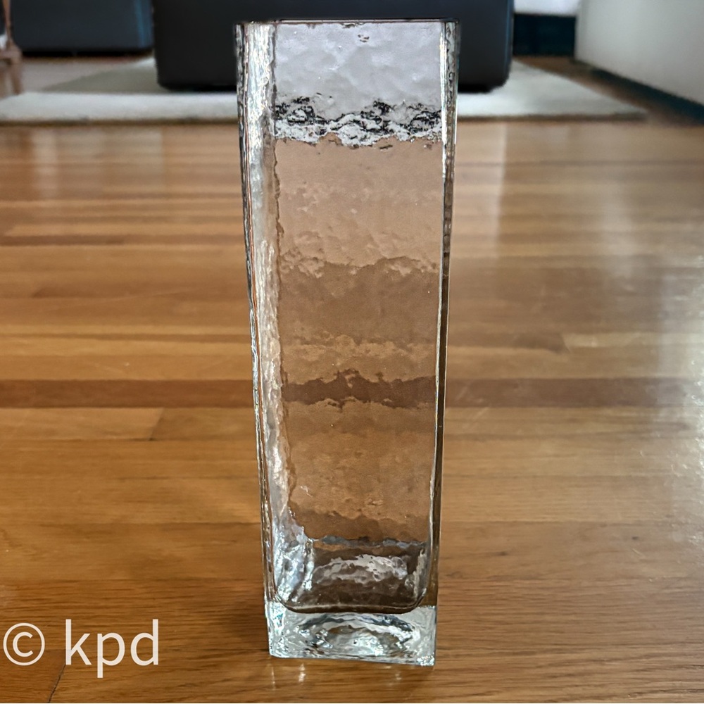 Goebel Glass Vase – Clear Textured Square 11” Tall - Picture 5 of 10